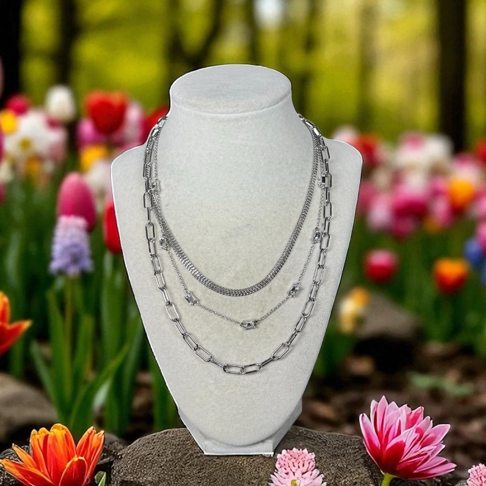ON 34th Silver Layered Necklace